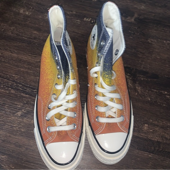 Converse Chuck Taylor 70 Hi Scatter Dye Canvas Sneaker Fire Opal/Gold W-8.5 NWOB - Picture 2 of 6